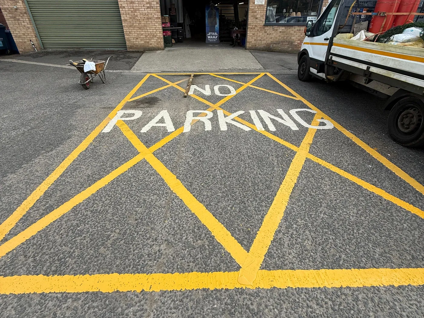 No parking box marking